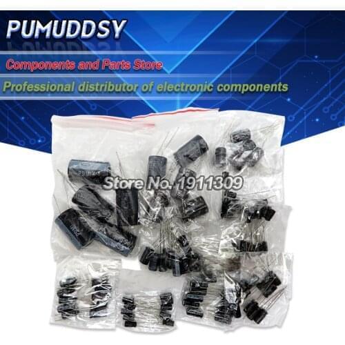 210Pcs/lot 25 Values 0.1uF ~ 220uF Electrolytic Capacitors Assortment Kit Set 16V/25V/35V/50V DIP Capacitor Pack 1uF 10uf 47uf