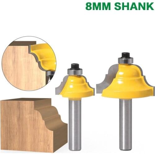 1Pcs 8mm Shank Milling Cutter Set Frame Wire Trimming Machine Cutter Head With Bearing Router Bit Wood Cutting Tool