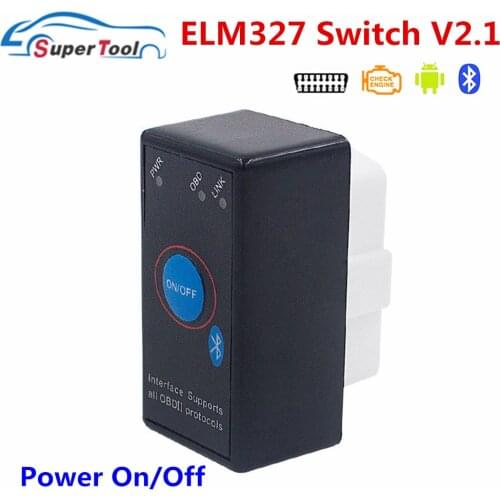 OBD2 Switch On/Off ELM327 Bluetooth V2.1 ELM 327 Bluetooth V2.1 Code Scanner OBD 2/ii Protocols ELM327 Diagnostic Tool for Car