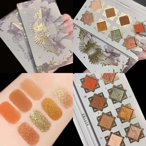 8 Colors Matte Nude Eye Shadow Palette Shimmer Glitter Matte Eyeshadow Palette Shiny Metallic Pigmented Makeup Palette Cosmetic