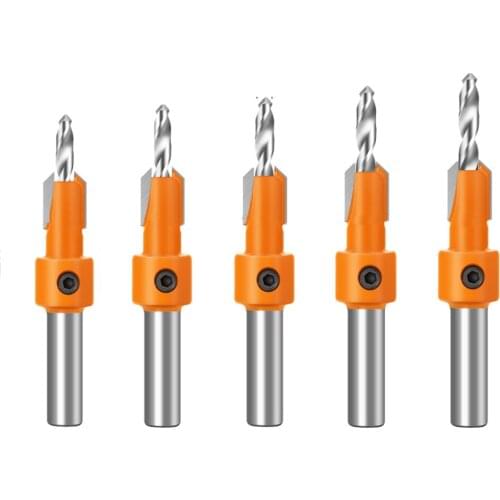 Woodworker Countersink Drill Bit Set Woodworking Chamfer Counter Bit Screws Hole Drill Bit Tapered Drill Bit For Wood Drilling 2