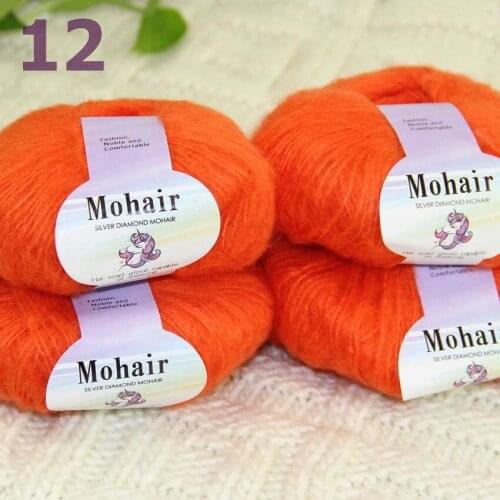 Sale New 4BallsX25g Luxury Soft Mohair Warm Wrap Shawl Hand Knit Crochet Yarn 291-12-4 Tangerine