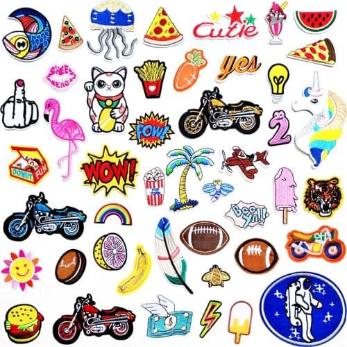 Rugby Hamburger Ice cream DIY Iron On Patches Cloth Mend Decorate Sew On Patch Clothes Apparel Sewing Decoration Applique Badges