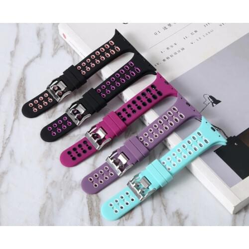 Suitable forApple strap soft silicone sports twocolor silicone strap breathable strap for apple 6 5 4 3 2 se watchband 38mm 44mm