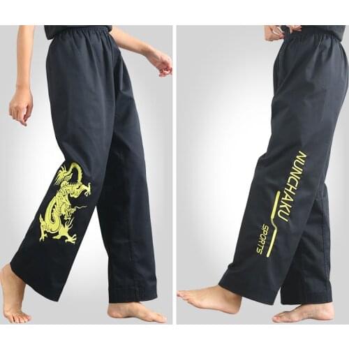 Wing chun kung fu martial arts nunchucks trousers Embroidery dragon Nunchakus nunchuck pants
