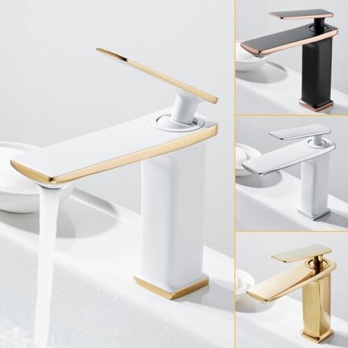 All copper gold black faucet basin faucet hot and cold single hole above counter basin bathroom mosaic color faucet