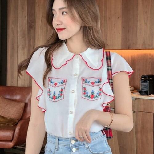 Wednesf Women's Shirts With Embroidery