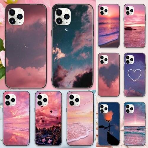 Sunset sandy beach the sea Phone Case for iPhone 11 12 pro XS MAX 8 7 6 6S Plus X 5S SE 2020 XR Luxury brand shell funda coque