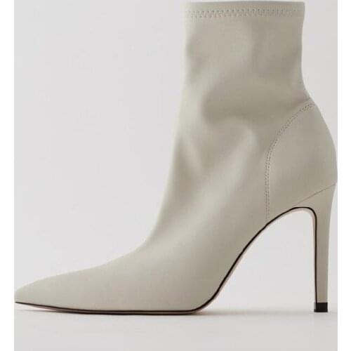 2021 New Women Autumn Winter Ankle Boots Female Platform High Heels Shoes Ladies Keep Warm Solid Slide Zip Fashion Footwear