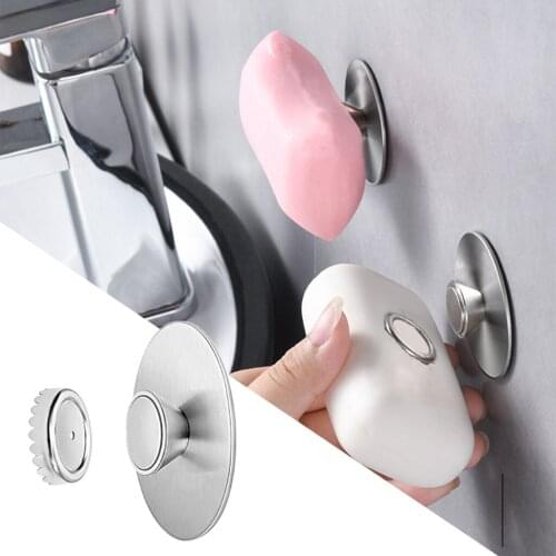 New 1PC Magnetic Soap Holder Tool Rustproof Sponge Holder Dish Holder Soap Dish For Bathroom Lavatory Home