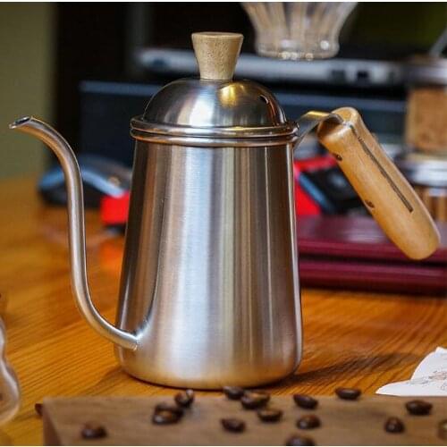 304 stainless steel wooden handle coffee pot coffee hand pot fine nozzle drip type