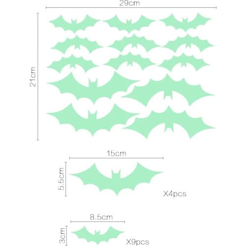 3212 15cm*5.5cm*4pcs 8.5cm*3cm*9pcs a set Luminous generation finely carved removable wall stickers for stylish childrens room