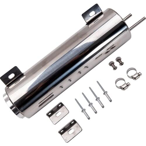 3"x10" Polished Stainless Steel 32 Oz Radiator Overflow Tank Cooling Catch Can
