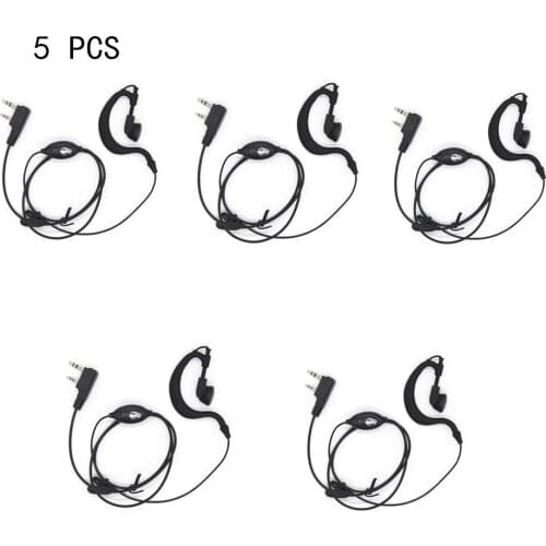 5pcs Ptt Mic headphone Walkie Talkie Earpiece baofeng headset for UV-5R UV-5RE UV-6R BF-888S ksun Kenwood CB Two Way Radio parts