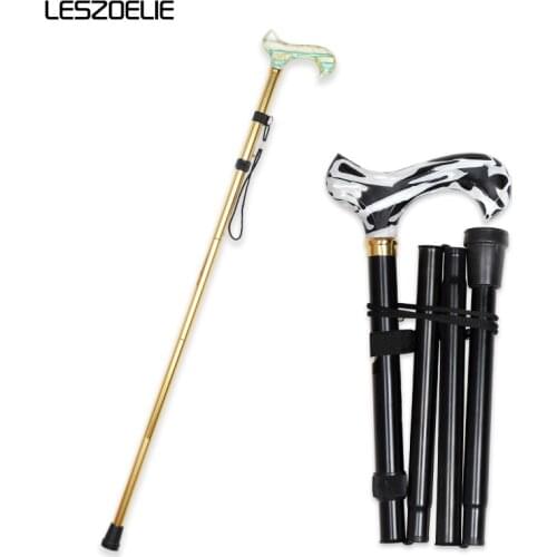 6 Colors Acrylic Handle Foldable Fashion Walking Stick Man Luxury Decorative Cane Women Adjustable Stick Folding Walking Canes