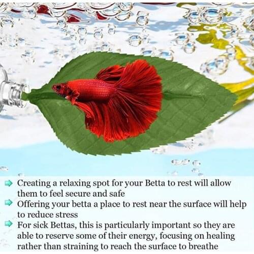 1Pc Fish Tank Aquarium Artificial Leaf Betta Fish Play Rest Relax Spawning Ornamental Plant Betta Hide Leaf Hammock Decorstions