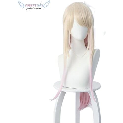 Anime Fujito Chiyuki Cosplay Wig 80cm Woman Headwear for Cosplay Costume Halloween Carnival Costume