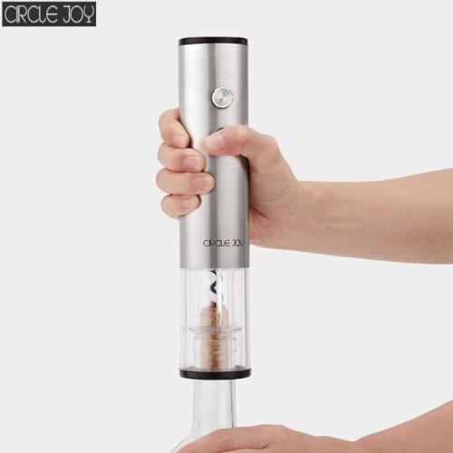 CIRCLE JOY Automatic Red Wine Bottle Opener Stainless Steel Fast Opening Electric Corkscrew For Smart Home