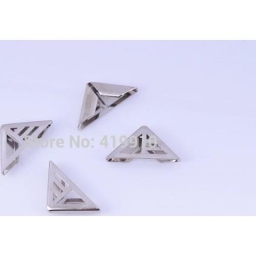 Free Shipping-100PCs Silver Tone Book Scrapbooking Albums Menus Folders Corner Protectors 16x16x23mm J1724