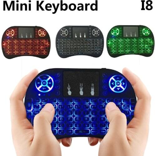 4Styles I8 Mini Wireless Keyboard 3 colour backlight 2.4GHz English Air Mouse Remote Control Touchpad For Android TV Box