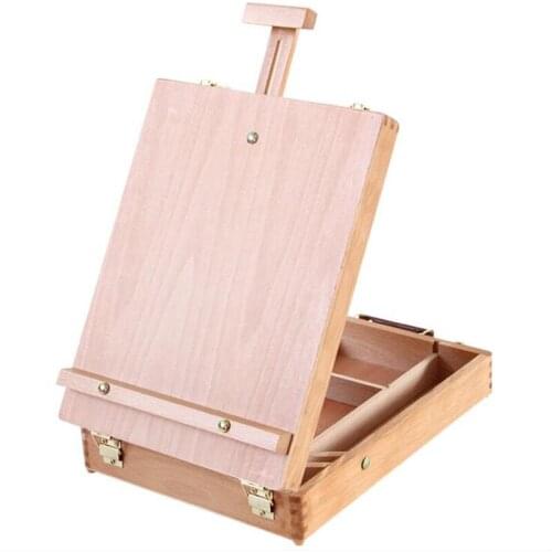 Big Wooden Portable Oil Painting Box Sketchpad Easel Sketch Drawing Board Painting Toolbox Painting Storage Box for Artist