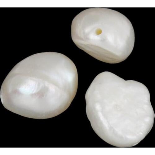Baroque Cultured Freshwater Pearl Beads Gothic 7-8mm White Natural Pearl Beads For Earring Jewelry Making 0.8mm Hole 10PCs/Bag