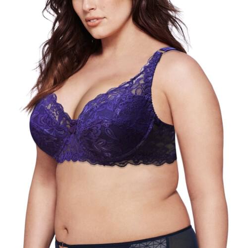 Sexy Perspective Lace Bra Plus size 32 34 36 38 40 42 44 AB C D E F DD Cup Underwire Lingerie Bra For Women Embroidery Underwear