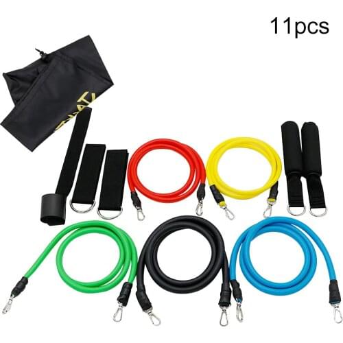 11 Pcs/Set Resistance Rope Women Men Hand Leg Exerciser Muscle Strength Comprehensive Trainer Indoor Fitness Strap Wholesale