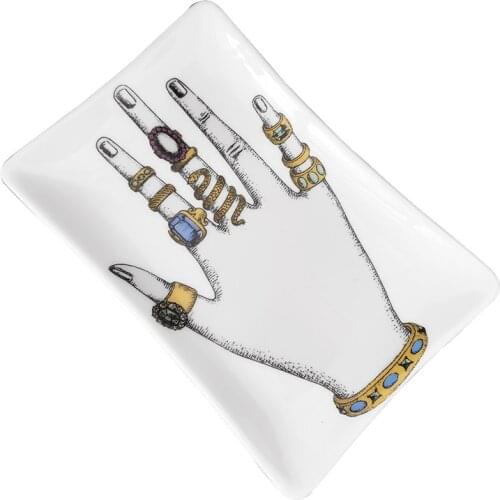 Ceramic Decoration Plate Face and Lips Pattern Jewelry Dish Home Trays Decorative Gift Ceramic Room Decor