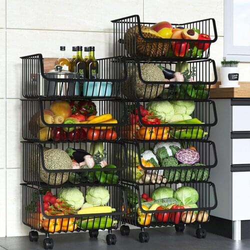 Kitchen rack floor multi-layer fruit and vegetable basket storage basket household storage rack multi-function storage rack
