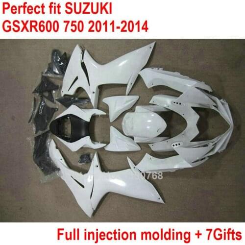 Injection molding fairings for Suzuki GSXR600/750 11 12 13 14 white fairing kit GSXR600/750 2011-2014 IY20