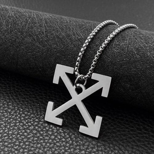 Mens necklace chain stainless steel necklace women pendant for male necklace Arrow X Double Cupids Pendant jewelry on the neck