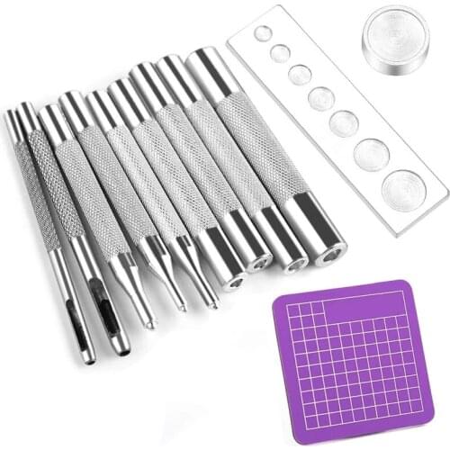 LMDZ 11 Pcs Leather Snap Fasteners Set,Leather Snap Setter Kit,Metal Snaps Setting Tools for Leather, Clothes, Jackets