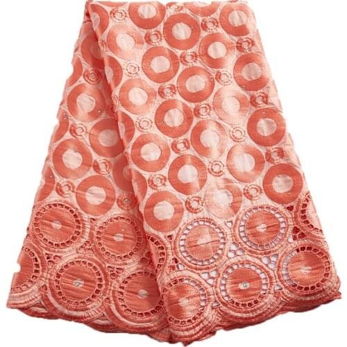 Zhenguiru 2021 New Swiss Voile Lace Fabric African Lace 100% Cotton Embroidered Sewing Nigerian Fabric WeddingWonen Dress A 2422