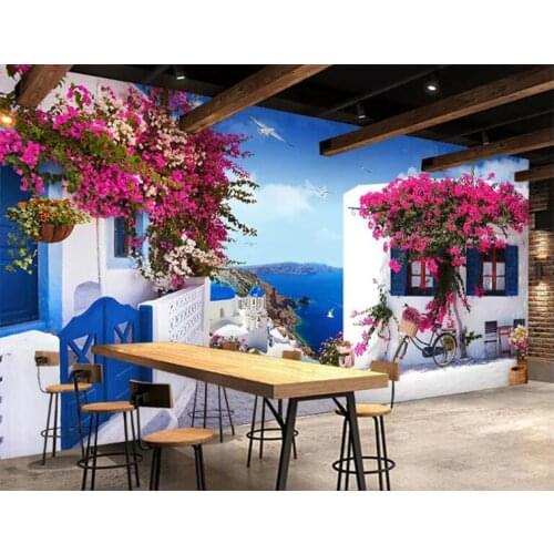 Wallpaper Custom Photo Wall Paper Mural 3D Italian Town Street View European Landscape Wall Covering Papel De Parede