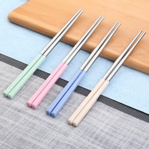 Stainless Steel Chinese Metal Chopsticks Portable Travel Chopsticks Reusable Food Sticks for Sushi Easy To Clean Hot Sale