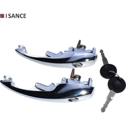 ISANCE Outside Door Handle Chrome 113 837 205M Front L R Pair Keys For VW Beetle Super Beetle 1986-1979 & 1968-1970 Karmann Ghia
