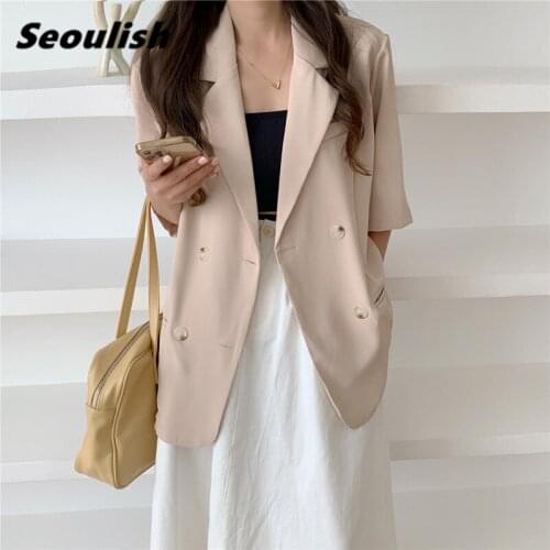 Seoulish Women's Blazers With Short Sleeves