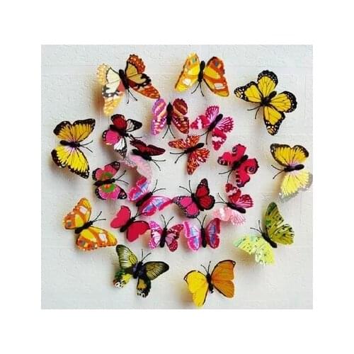 SPR Free shipping 9cm in Dark Butterfly On Your Curtain! Vivid Butterfly With Magnet For Home And Garden Decoration