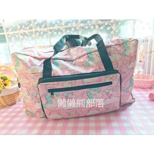 IVYYE 1PCS 52CM Unicorn Fashion Anime Portable Travel Bag Reusable Tote Foldable Handbags Luggage Pouch Storage Bags NEW