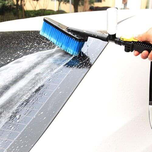 Telescopic Soft Hair Long Handle Car Wash Brush Water Spray Tire Cleaning Tool Body Window Glass Cleaning Brush