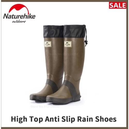Naturehike Outdoor Rain Shoes Unisex Hiking Camp Ultralight Rubber Anti Slip High Tube Knee-High Water Boot Rainproof Foot Cover
