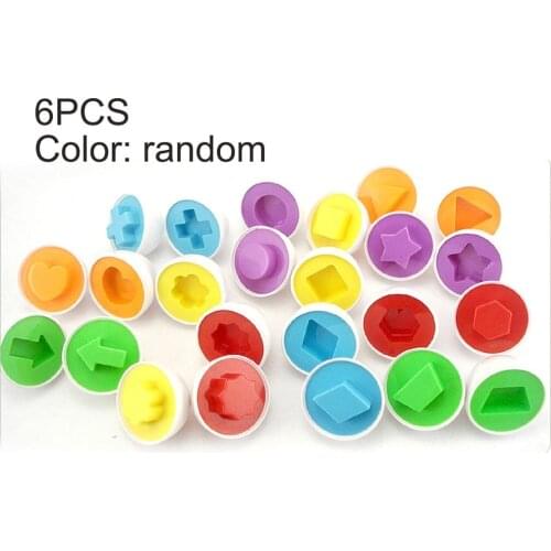 6pcs/set Baby Intelligent Eggs Toys Wise Pretend Puzzle Smart Eggs Kid Matching Puzzles for Learning Color Shape Education Toys