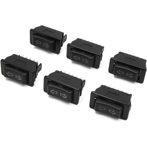 Uxcell 6pcs Universal Black 5 Pins Car Power Window Door Electric Switch Control Button