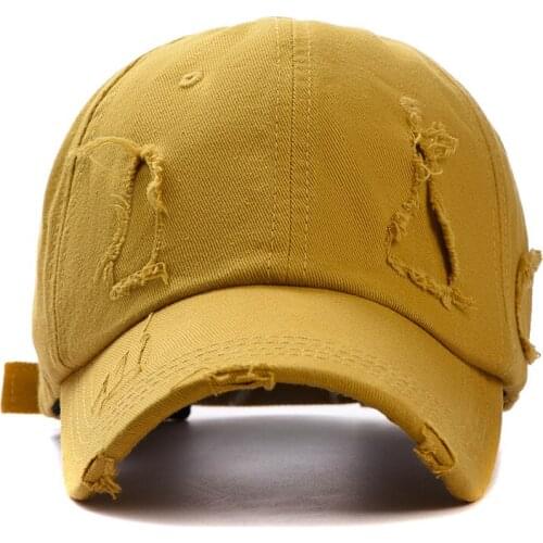 Hole High Quality Retro Mens Baseball Cap Kpop Hip-Hop Womens Baseball Cap For Female Cotton Snapback Sun Hat BQM101