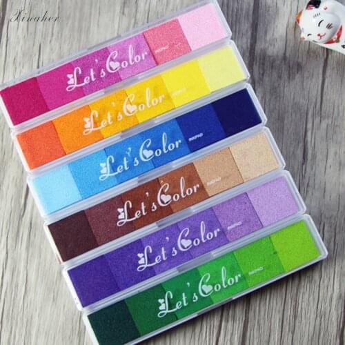 XINAHER 1pc Gradient Color Fingerprint Inkpad DIY Crafts Scrapbooking Card Colorful Ink Pad Stamps Decorative DIY Crafts