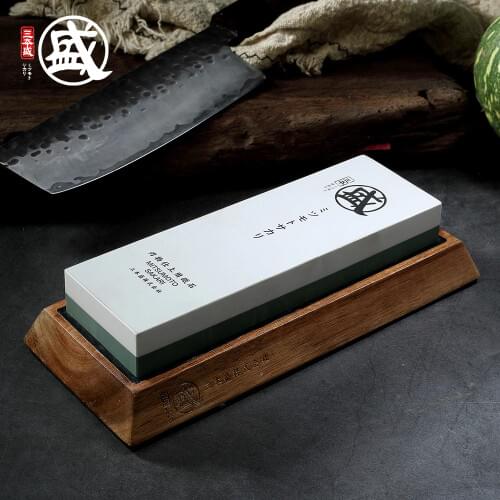 MITSUMOTO SAKARI 1000 3000 8000 12000 grit Japanese Double-sided sharpening stone For Knives With Non-Slip rubber and wood base