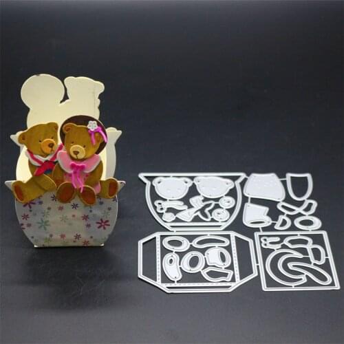 YINISE Metal Cutting Dies For Scrapbooking Stencils Bear Package DIY Paper Album Cards Making Embossing Folder Die Cuts CUT Mold