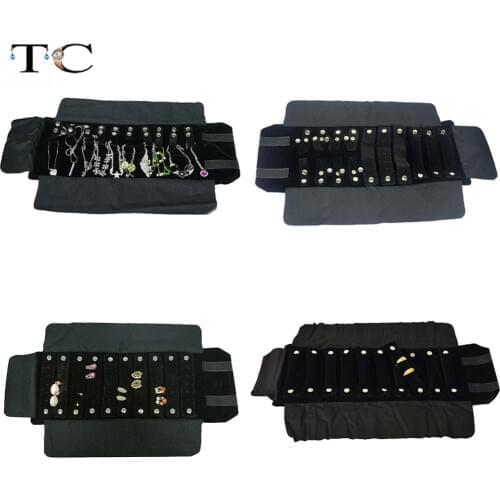 Jewelry Bag Organizer Small Roll Necklace Bracelet Light Weight Ring Roll Velvet Necklace Holder Joyeros Organizador De Joyas
