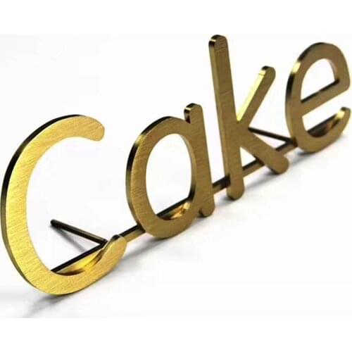 Factory Outlet Titanium Plating Letters Golden Retro Silver SUS Cut Out Solid Letter Advertising Signage Wall-letter Receprtion